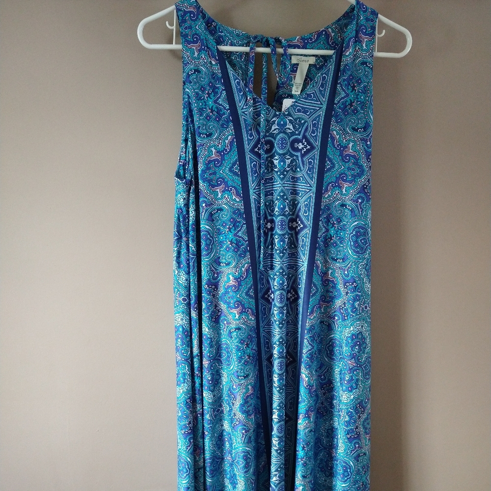 SOMA BLUE PATTERNED SOFT DRESS - NWT- SZ SMALL